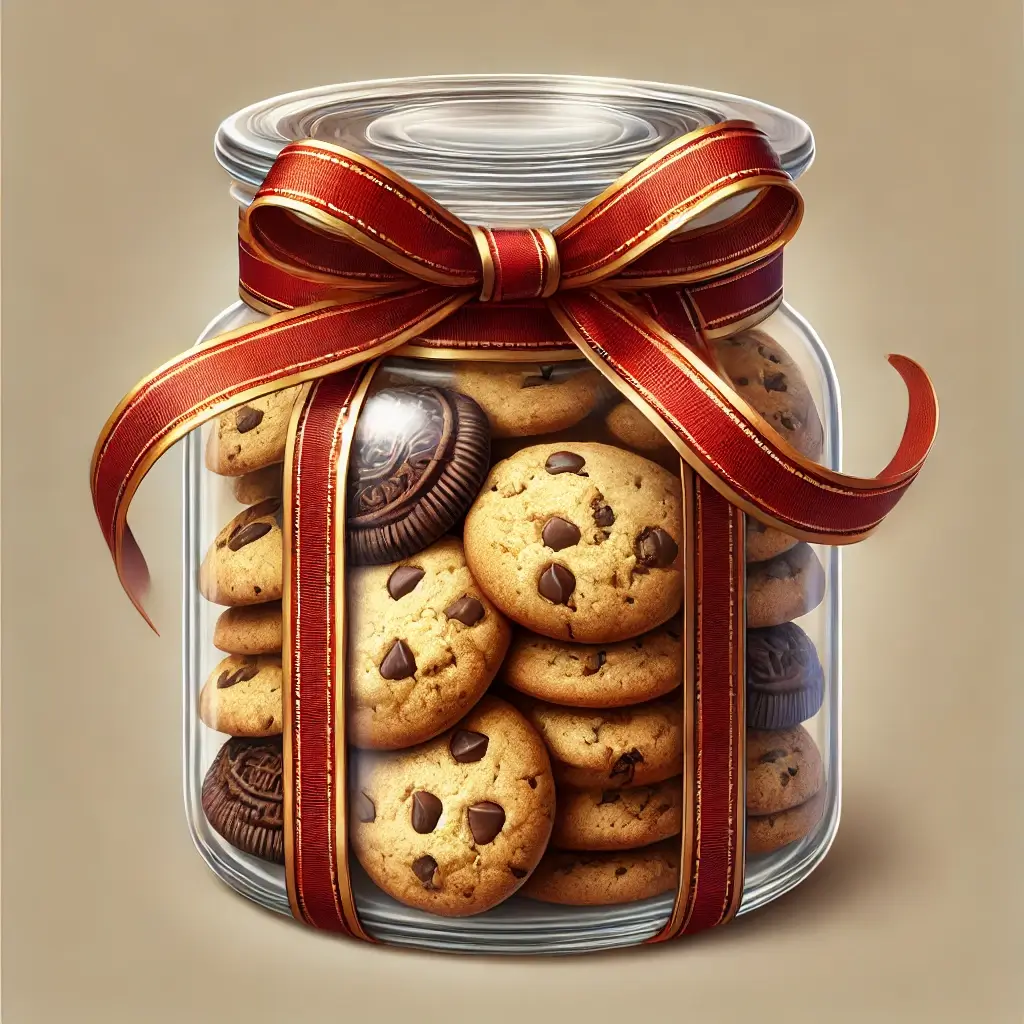 Gourmet Chocolate Chip Cookies in Decorative Jar